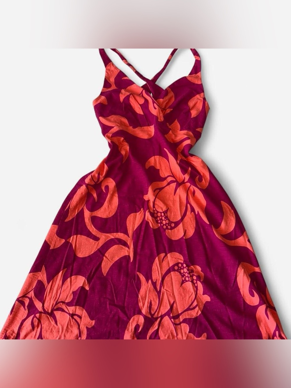 Patagonia Magenta Sundress with Coral Floral Print